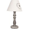 Clayre & Eef 6LMC0102 Table lamp Ø 23x40 cm Grey E27 max 40W Textile shade