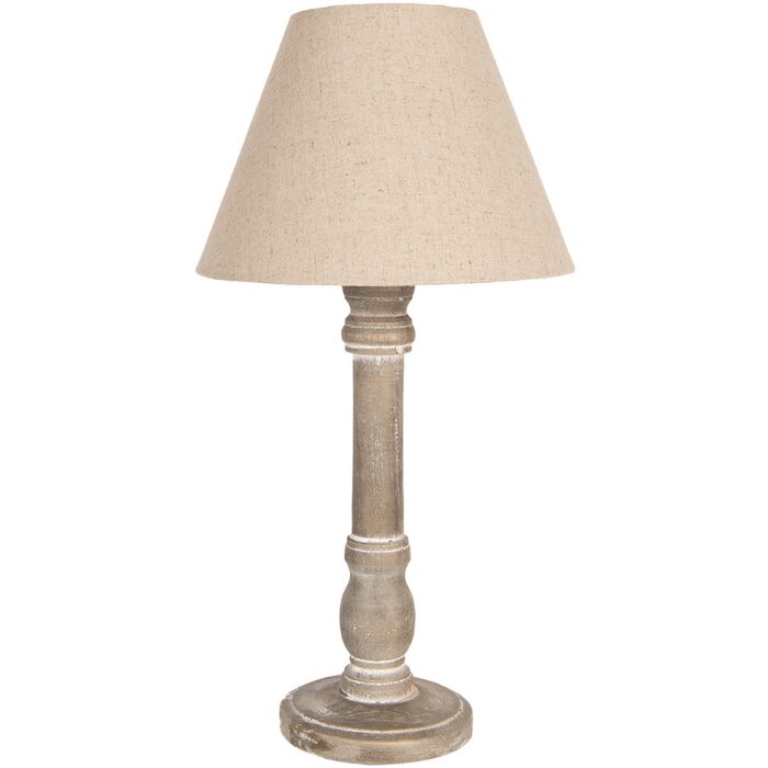 Clayre & Eef 6LMC0103 Table lamp wood textile Ø 23x45 cm E27 max 40W