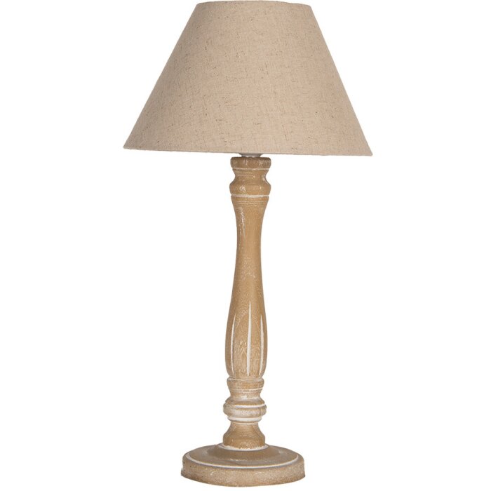 Clayre & Eef 6LMC0104 Table Lamp Brown Beige Ø26x50cm E27 max 40W