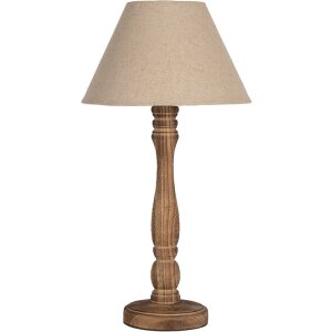 Clayre & Eef 6LMC0105 Table Lamp Wood Textile Brown...