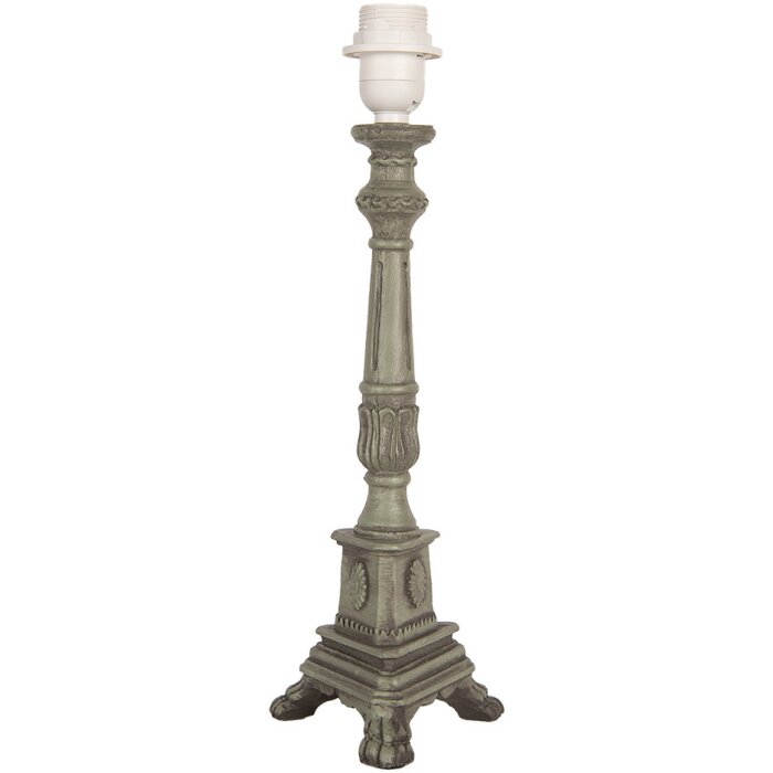 Clayre & Eef 6LMP795 Lamp base green wood 14x14x42 cm E27/max 1x60W