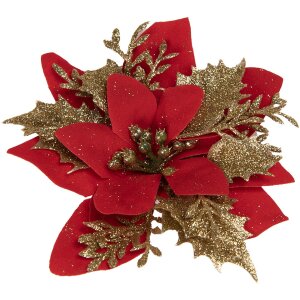 Clayre & Eef 65777 Christmas Decoration Flower Red...