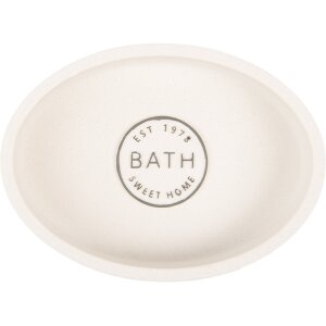 Clayre & Eef 65873 Soap Dish White Polyresin 14x10x3 cm