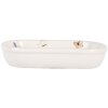 Clayre & Eef 6CE2010 Soap Dish White Ceramic 13x10x3 cm Butterfly Pattern