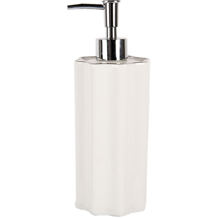 Clayre & Eef 6CE1982 Soap Dispenser White Ceramic Ø 8x22 cm 475 ml