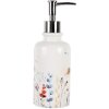 Clayre & Eef 6CE2009 Soap Dispenser Ceramic White Floral Ø 9x20 cm 350 ml