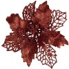 Clayre & Eef 65778R Christmas decoration flower red Ø 22x5 cm plastic