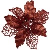 Clayre & Eef 65778R Christmas decoration flower red Ø 22x5 cm plastic