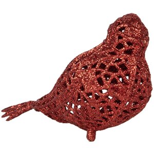 Clayre & Eef 65779 Decoration Bird Red 16x6x6 cm Country style