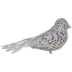 Clayre & Eef 65780 Decoration Bird Silver coloured...