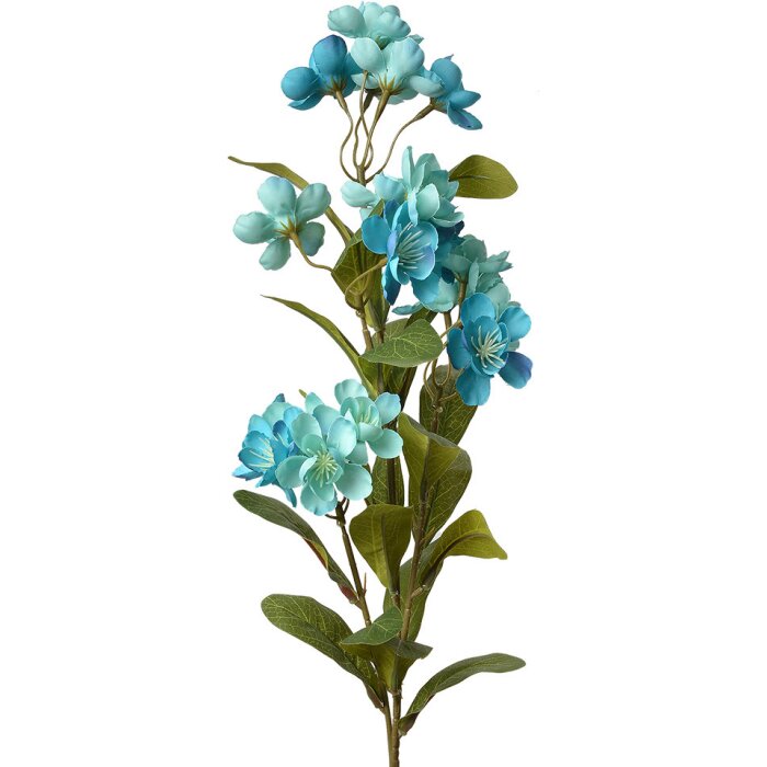 Clayre & Eef 6PL0343BL Decorative Branch Flowers Blue Green 18x10x70 cm