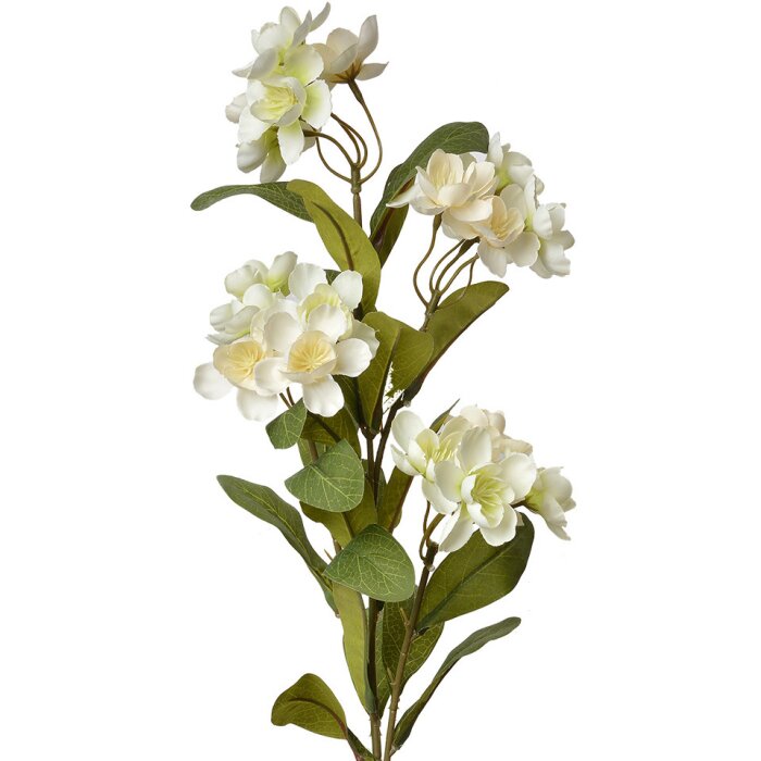 Clayre & Eef 6PL0344W Decorative Branch Flowers White Green 17x14x70 cm