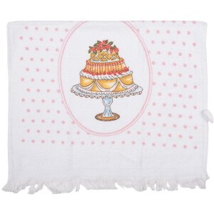 Clayre & Eef CT030 Guest Towel White Pink Country...