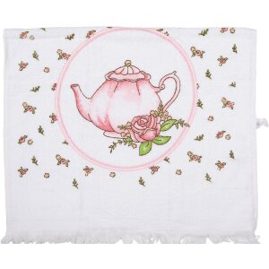 Clayre & Eef CT031 Guest Towel White Pink Cotton...