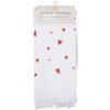 Clayre & Eef CTFAS-1 guest towel white red heart motifs 40x66 cm 100% cotton