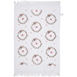 Clayre & Eef CTFEB-1 Guest Towel White Pink 40x66 cm...