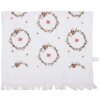 Clayre & Eef CTFEB-1 Guest Towel White Pink 40x66 cm Country Style Cotton