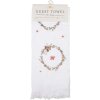 Clayre & Eef CTFEB-1 Guest Towel White Pink 40x66 cm Country Style Cotton