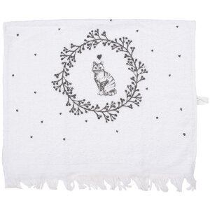 Clayre & Eef CTLGC-1 Guest Towel White Black 40x66 cm...