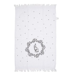 Clayre & Eef CTLGC-1 Guest Towel White Black 40x66 cm...