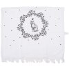 Clayre & Eef CTLGC-1 Guest Towel White Black 40x66 cm Cotton