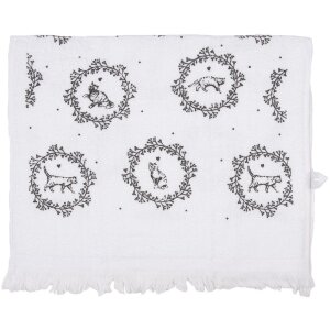 Clayre & Eef CTLGC-2 Guest Towel White Black Cotton...