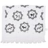 Clayre & Eef CTLGD-1 Country style guest towel White Black 40x66 cm