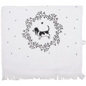 Clayre & Eef CTLGD-2 Guest Towel White Black 40x66 cm...