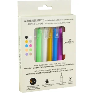 Goldbuch acrylic gel pens set 10 colours gold silver...