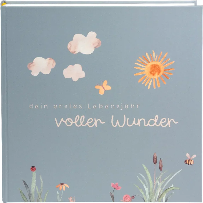 Goldbuch baby album full of wonder meadow sage green 30x31 cm 58 pages glassine