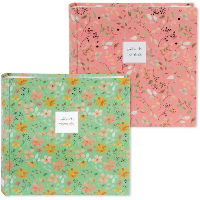 Goldbuch Floral Whisper slip-in album 200 photos 10x15 cm green pink 22x22 cm