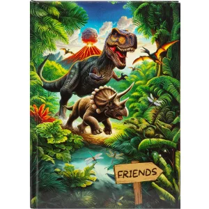 Gold Book of Friends Volcano Dinosaur Design 15x21 cm 88...