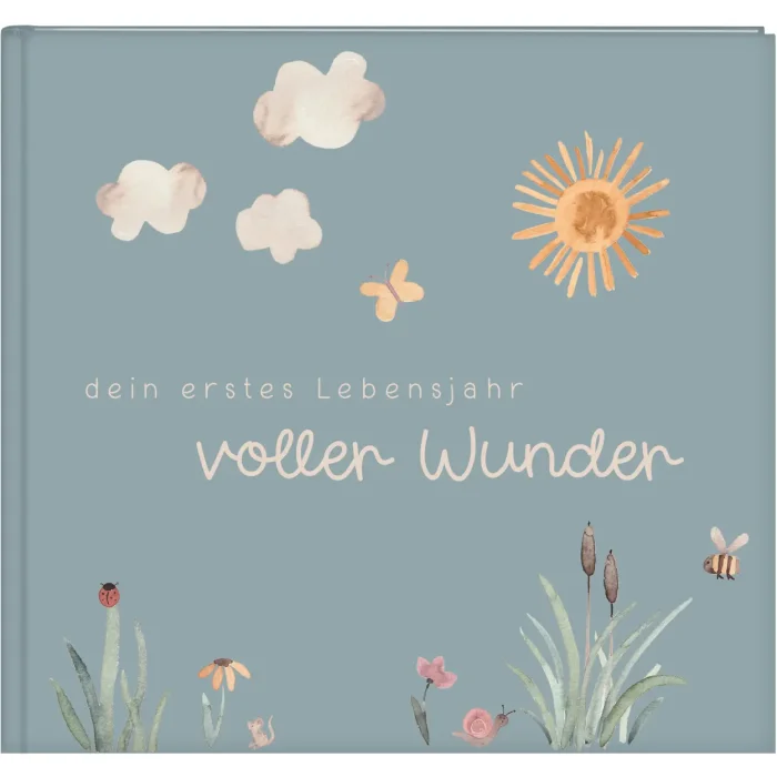 Goldbuch baby diary full of wonder - meadow sage green 24x22 cm 100 pages