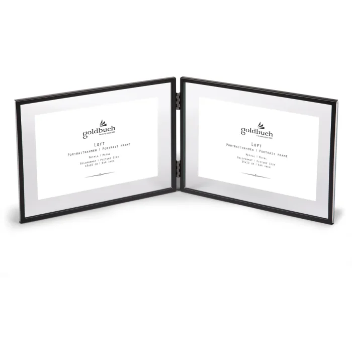 Goldbuch Double Frame Loft Black 15x10 cm