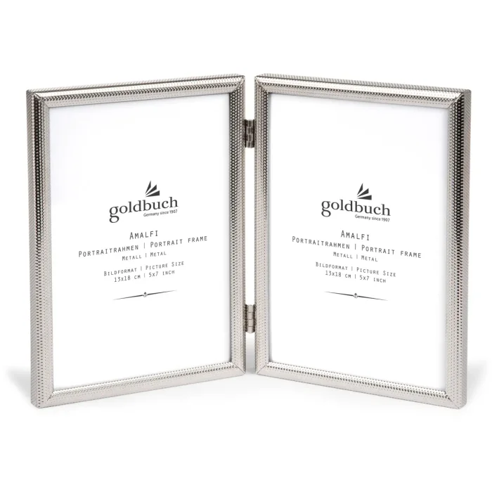 Goldbuch picture frame Amalfi metal silver 13x18 cm 2 photos foldable