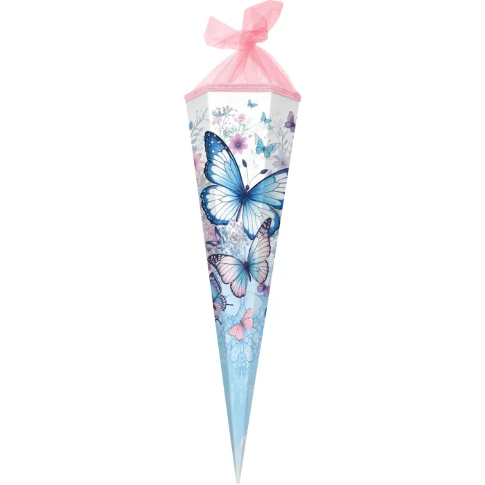 Goldbuch school cone 85x19 cm hexagonal motif butterfly garden blue pink