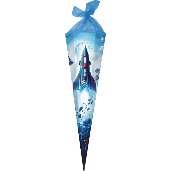 Goldbuch school cone 85x19 cm 6-sided space rocket blue