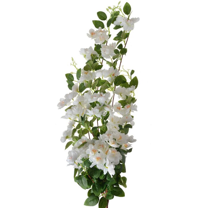 Clayre & Eef 6PL0345W Decorative Branch with Flowers White Green 25x15x88 cm