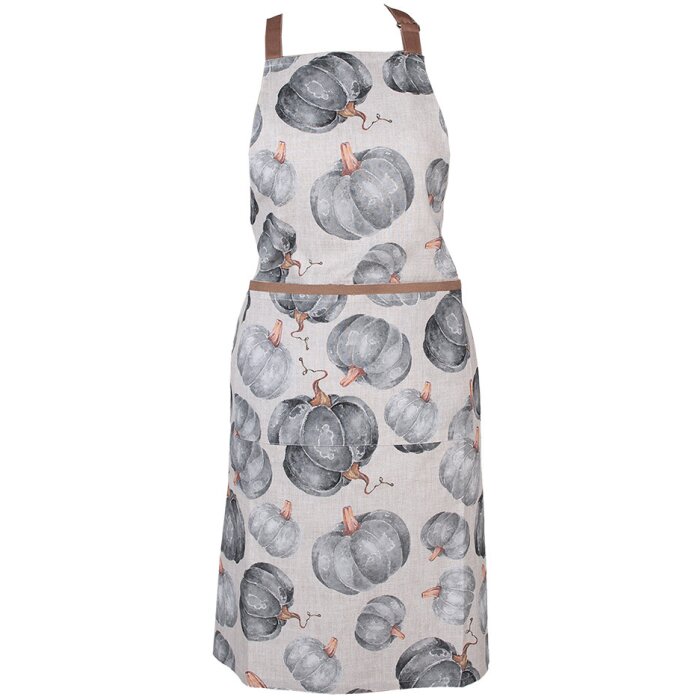 Clayre & Eef CSP41-1 Apron Pumpkin Design Beige Grey 70x85 cm