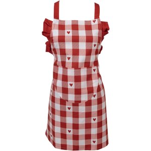 Clayre & Eef LVT41K Apron Child Red White Heart...