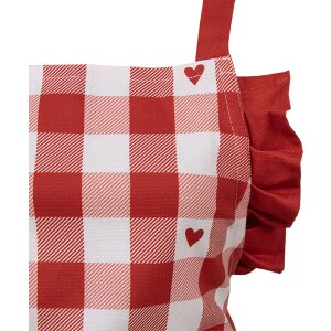 Clayre & Eef LVT41K Apron Child Red White Heart Pattern 56x48 cm