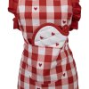 Clayre & Eef LVT41K Apron Child Red White Heart Pattern 56x48 cm