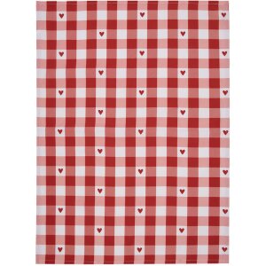 Clayre & Eef LVT42-2 Kitchen Towel Red White Chequered with Hearts 50x70 cm