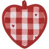 Clayre & Eef LVT45 Potholder Heart Pattern Red White 20x20 cm