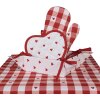 Clayre & Eef LVT45 Potholder Heart Pattern Red White 20x20 cm