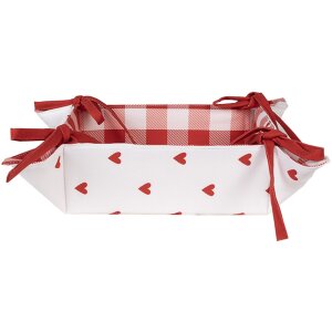 Clayre & Eef LVT47 Bread Basket Hearts 35x35x8 cm Red...