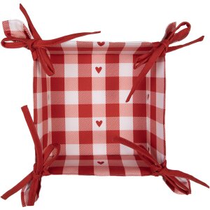 Clayre & Eef LVT47 Bread Basket Hearts 35x35x8 cm Red...