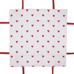 Clayre & Eef LVT47 Bread Basket Hearts 35x35x8 cm Red White