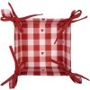 Clayre & Eef LVT47 Bread Basket Hearts 35x35x8 cm Red White