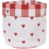 Clayre & Eef LVT50 Bread Basket Heart Pattern Red White Ø 15x16 cm